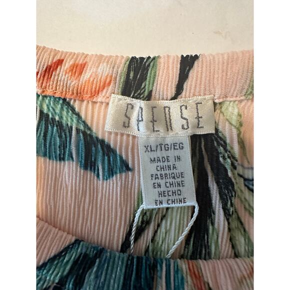 Spense Pleaters Women's Size XL Pink Floral Blouse Top 3/4 Bell Sleeve - Picture 6 of 9